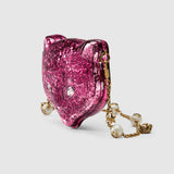 Glitter plexiglass cat clutch