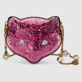 Glitter plexiglass cat clutch