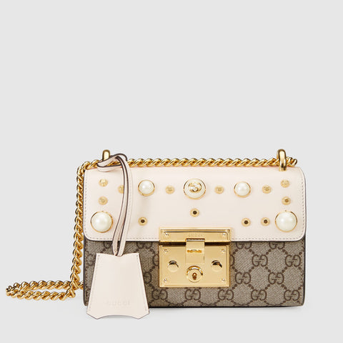 Padlock studded GG Supreme shoulder bag